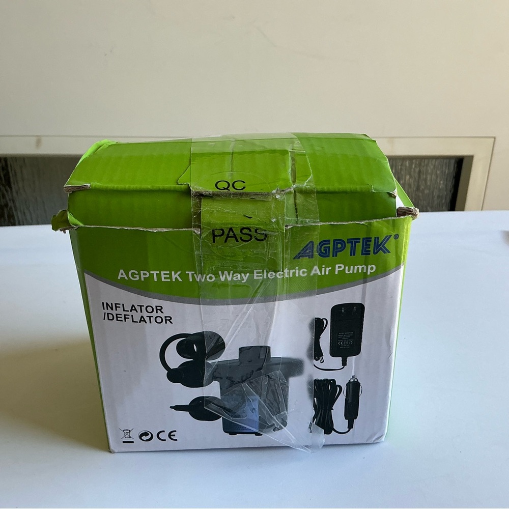 AGPTEK Electric Air Pump Inflator/Deflator AC/DC Open Box w/ 3 Nozzles